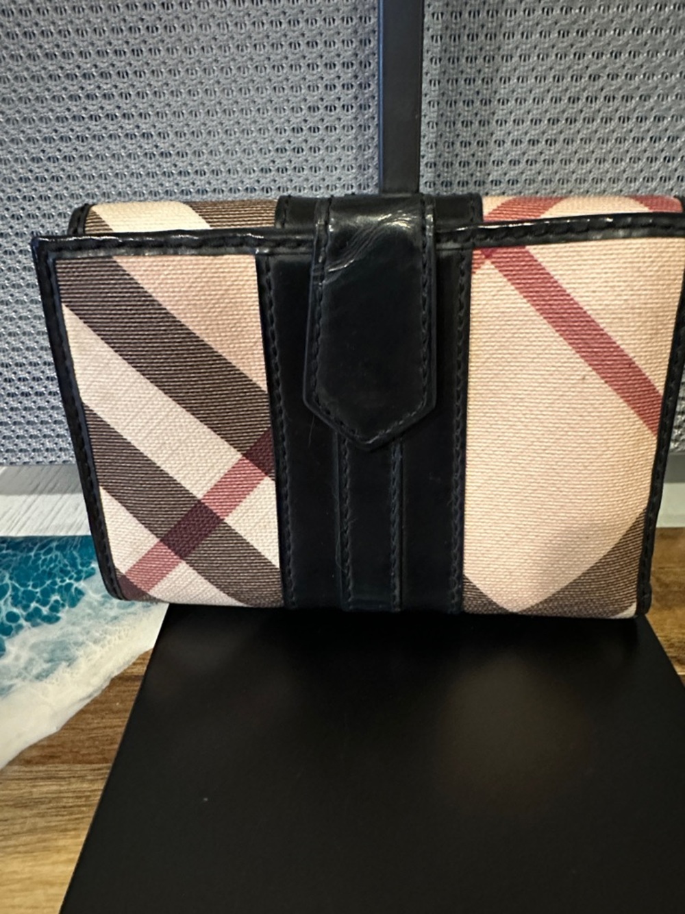 Burberry Pink & Black Check Buckle Wallet - Picture 2 of 4